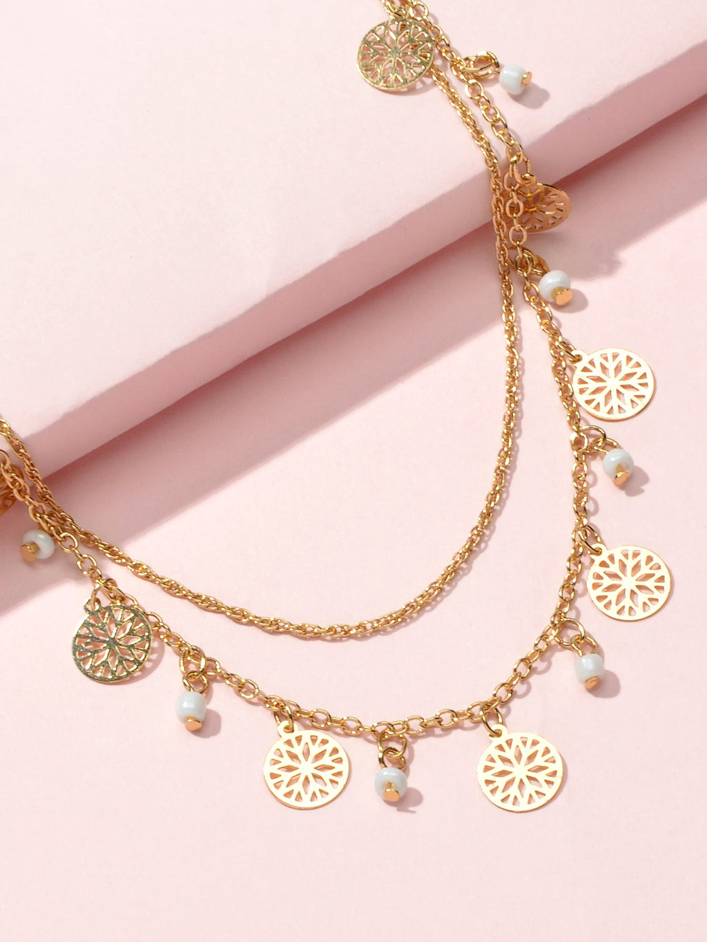 AU Stock Foot Beach Jewellery Doublelayer Chain Beads Disc Charm
