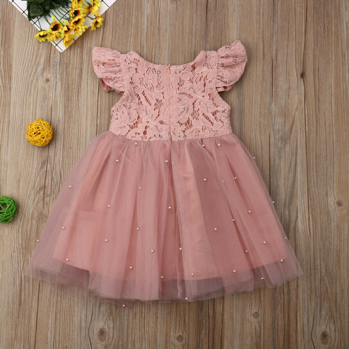 2 7Y Flower Girl Kids Tutu Dress Lace Flowers