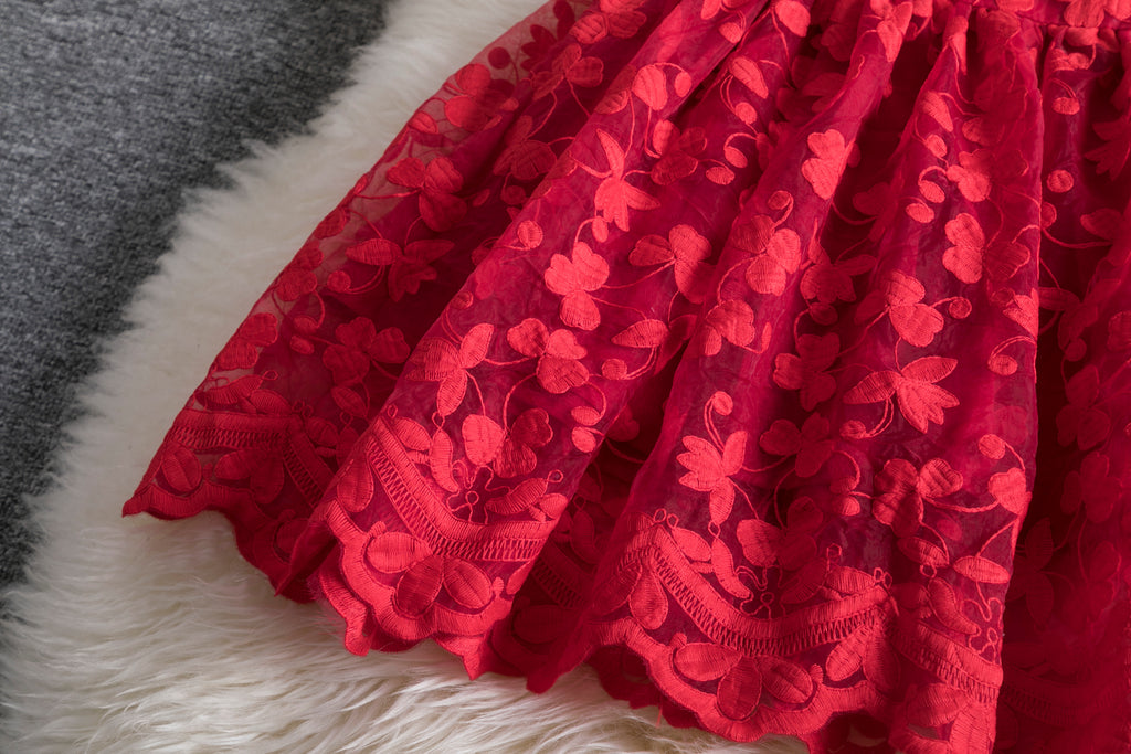 Dress of Girl Flowers Tulle Princess Party
