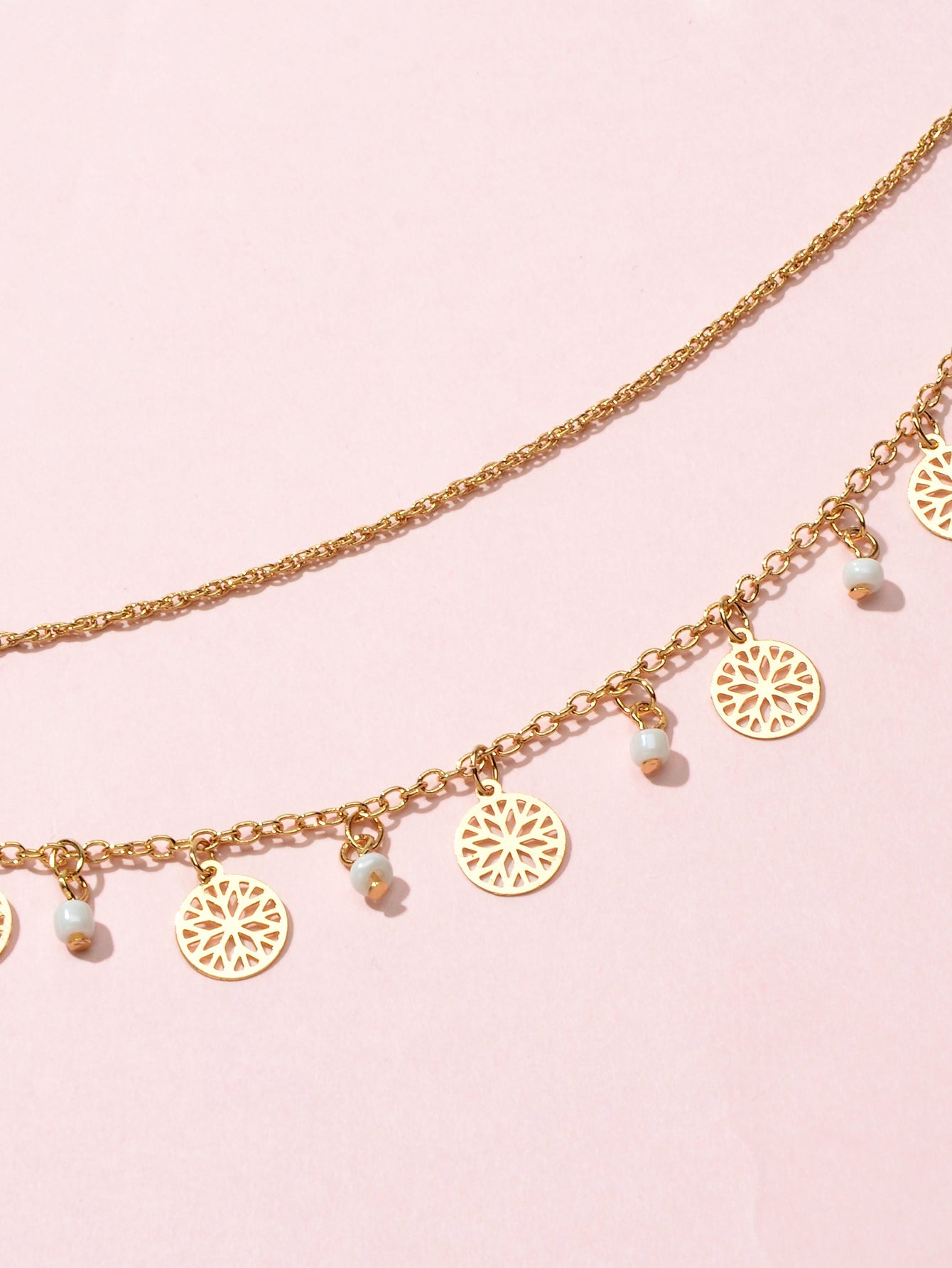 AU Stock Foot Beach Jewellery Doublelayer Chain Beads Disc Charm