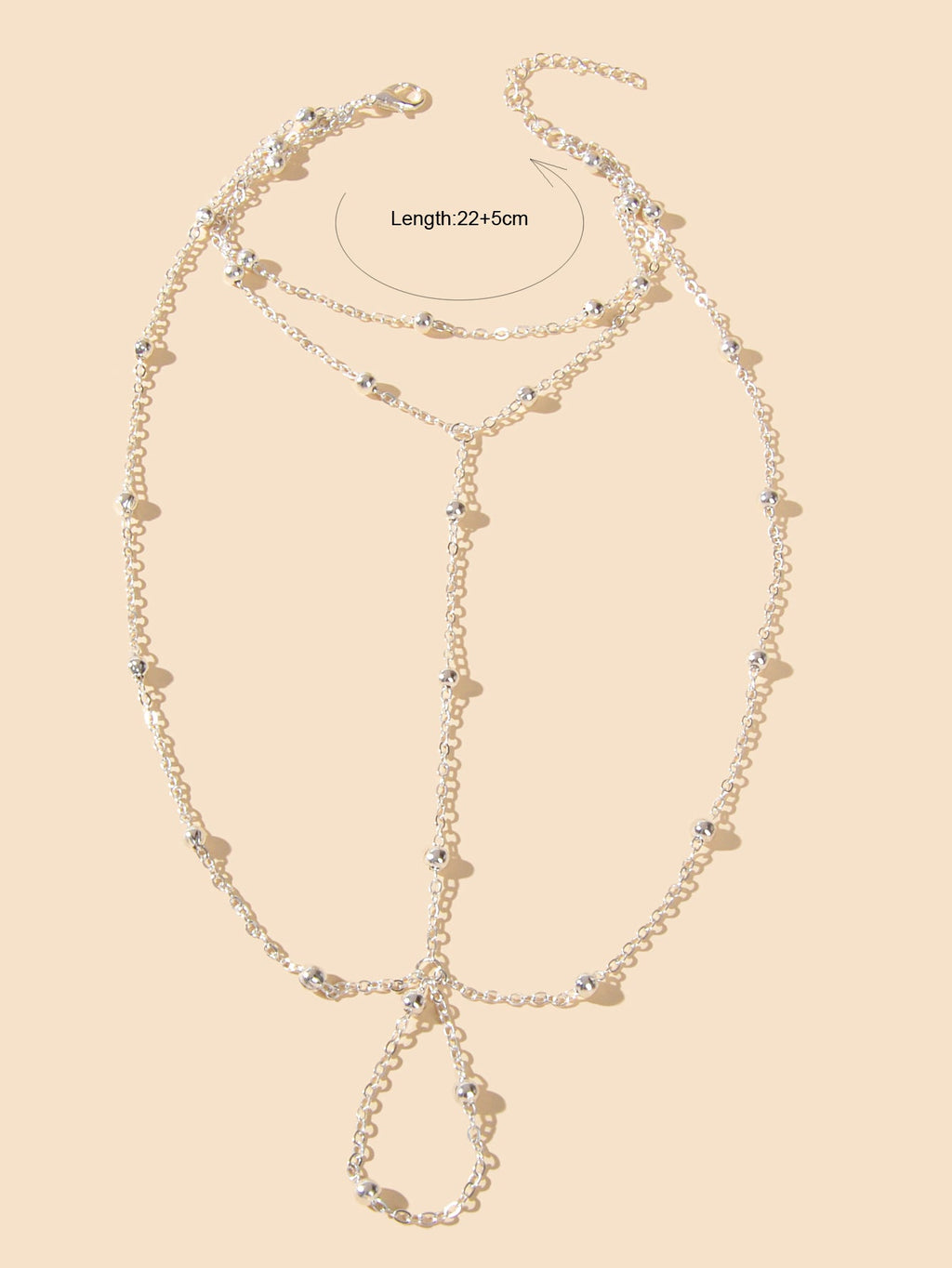 1pc Gold Chain Boho Layered Anklet with Toe Foot Jewellery Barefoot