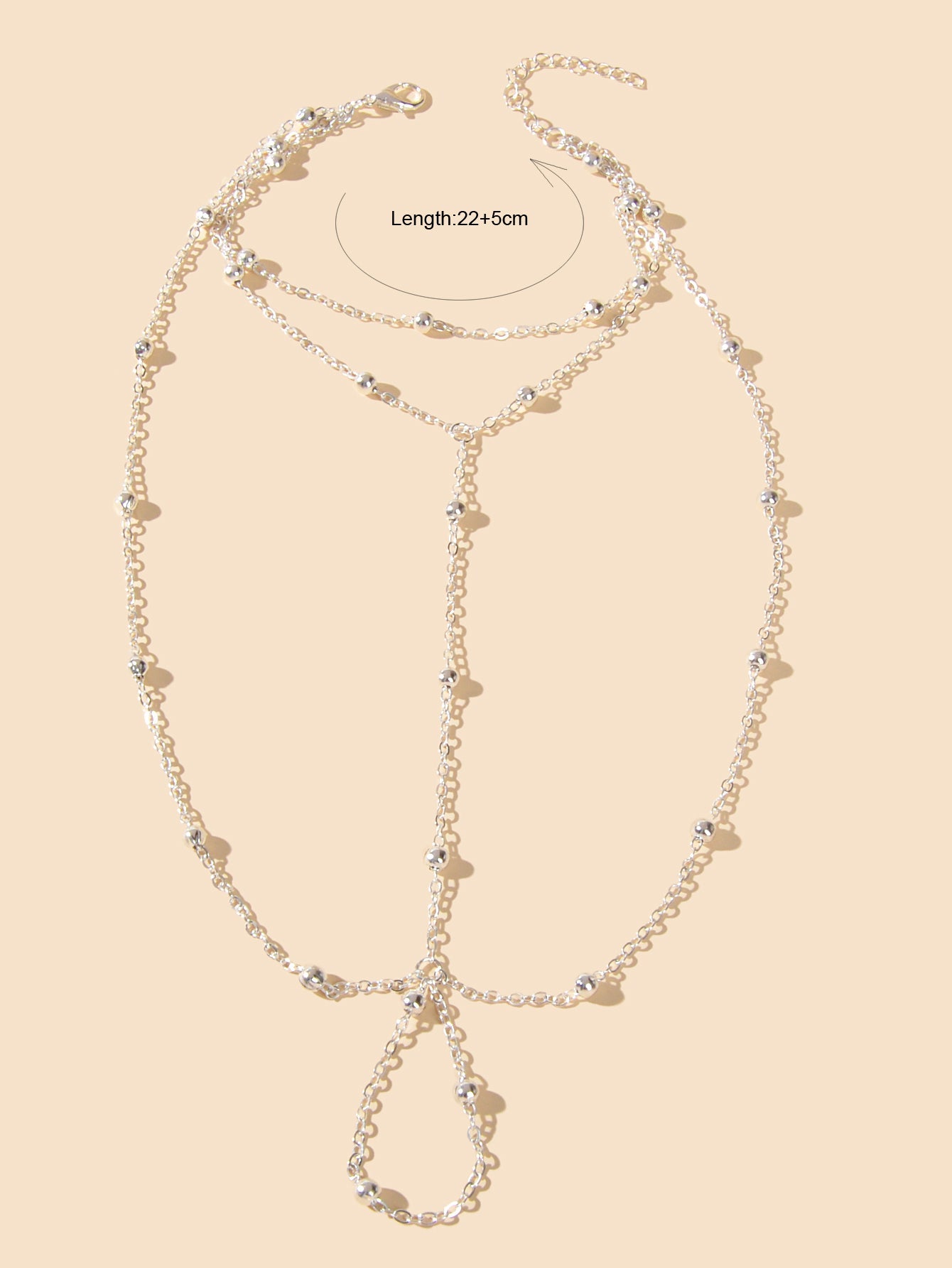 1pc Gold Chain Boho Layered Anklet with Toe Foot Jewellery Barefoot