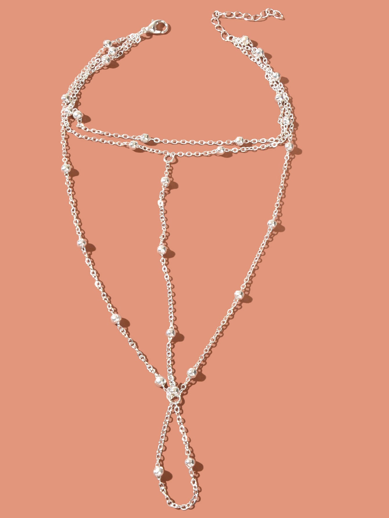 1pc Gold Chain Boho Layered Anklet with Toe Foot Jewellery Barefoot