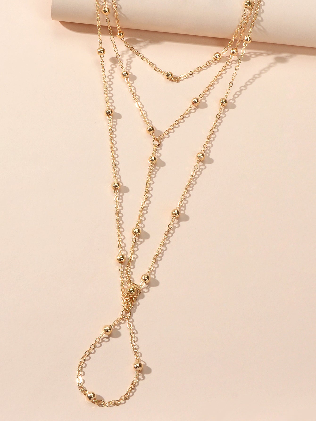 1pc Gold Chain Boho Layered Anklet with Toe Foot Jewellery Barefoot