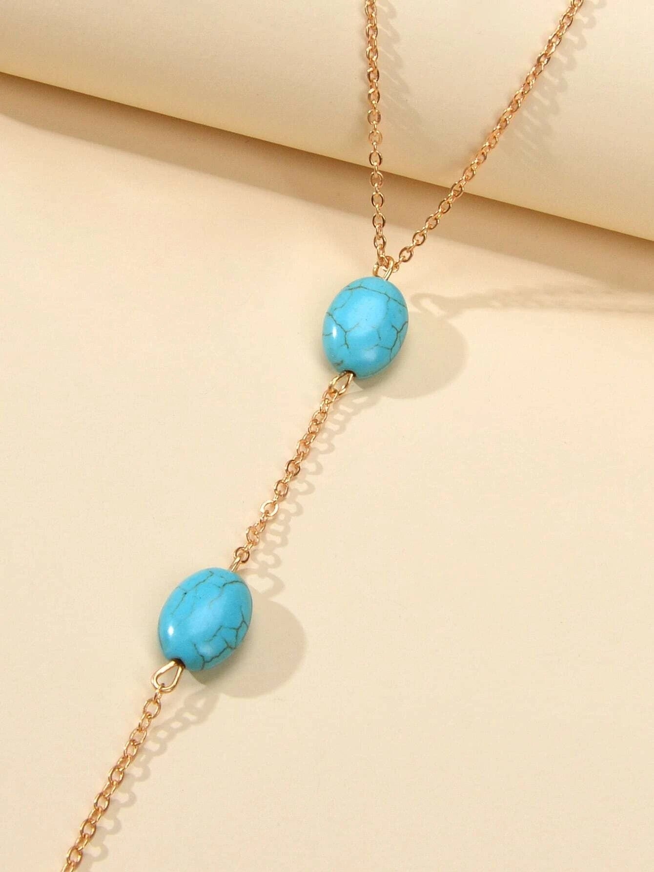 1 pc Bohemian Foot Beach Jewelry Gold Chain Turquoise Beads Anklet