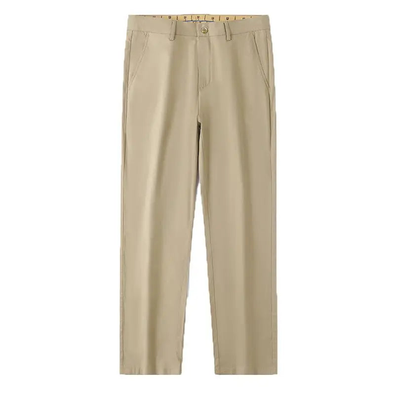 Summer Thin Breathable Cotton Linen Fabric Men's Suit Pants Business Straight Smooth Formal Trousers Male Plus Size 35 40 42