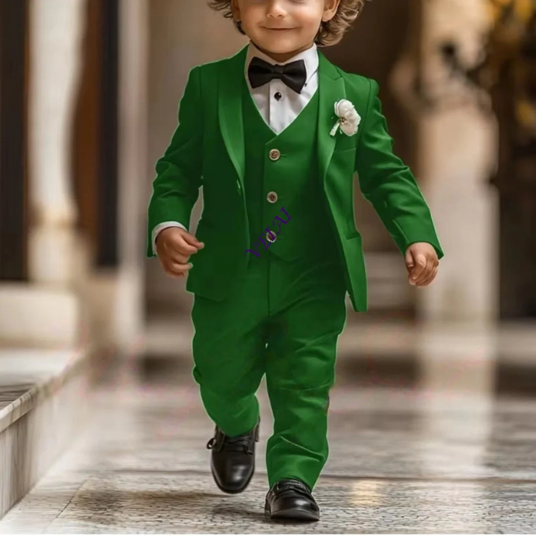 2-16 years old Boy Suit 3 Piece Suit Jacket Pants Vest Formal Wedding Kids Tuxedo Custom Clothes for Boy Blazer