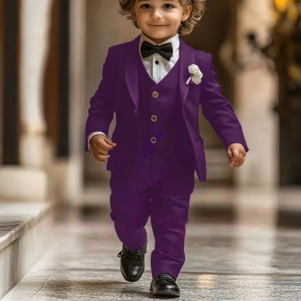 2-16 years old Boy Suit 3 Piece Suit Jacket Pants Vest Formal Wedding Kids Tuxedo Custom Clothes for Boy Blazer
