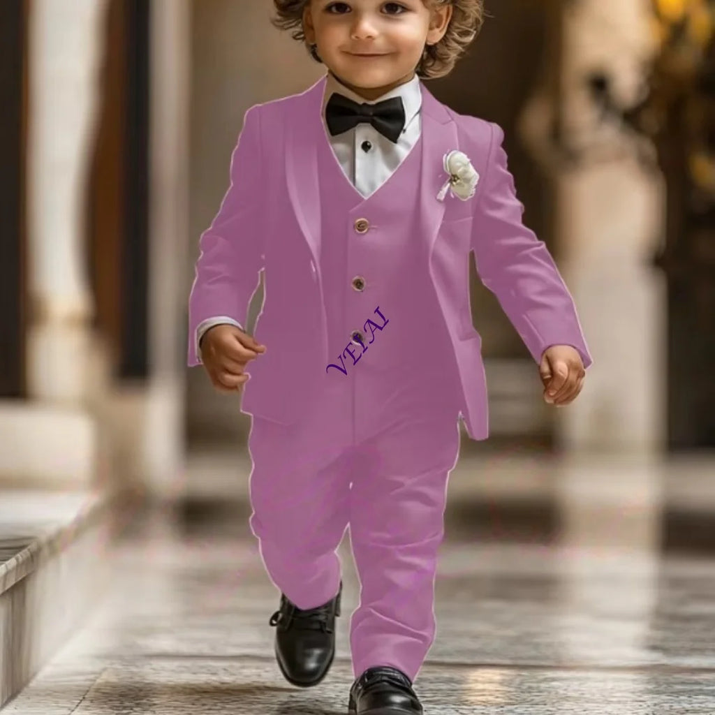 2-16 years old Boy Suit 3 Piece Suit Jacket Pants Vest Formal Wedding Kids Tuxedo Custom Clothes for Boy Blazer