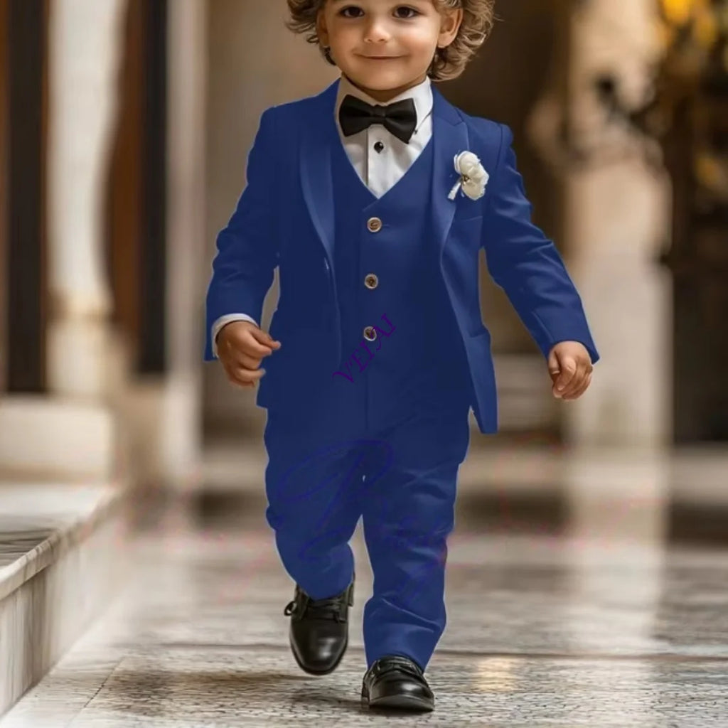 2-16 years old Boy Suit 3 Piece Suit Jacket Pants Vest Formal Wedding Kids Tuxedo Custom Clothes for Boy Blazer