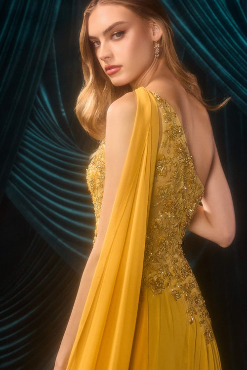 Andrea & Leo A1495 One Shoulder Chiffon A-Line Formal Dress