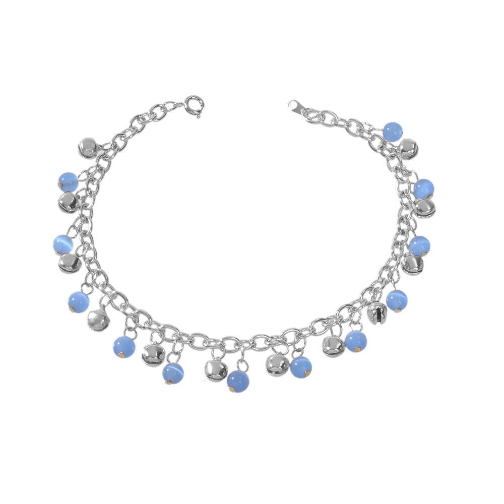 AU Local 1 pc Foot Beach Jewellery Chain Blue Beads Charm Anklet