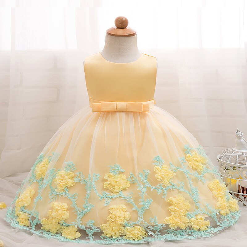 Baby Girl Flower Dress Vintage Robe Fille Princess
