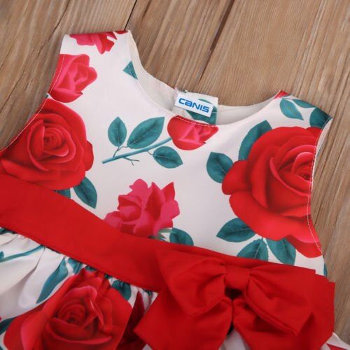 Christmas Flower Girl Bow Princess Dress Kids