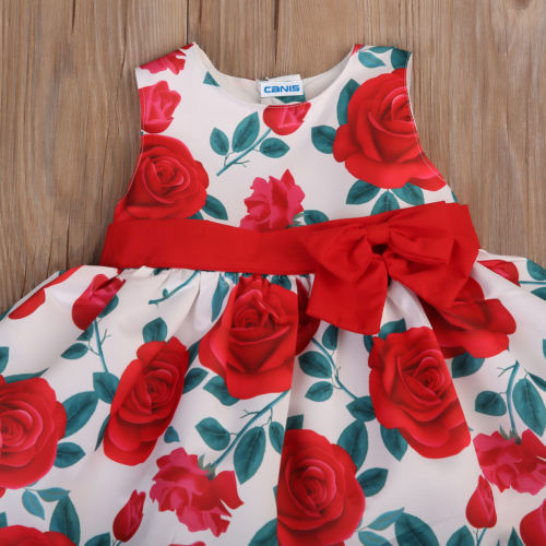 Christmas Flower Girl Bow Princess Dress Kids