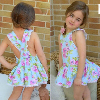 Flower Sleeveless Baby Girl Toddler Dress Lace