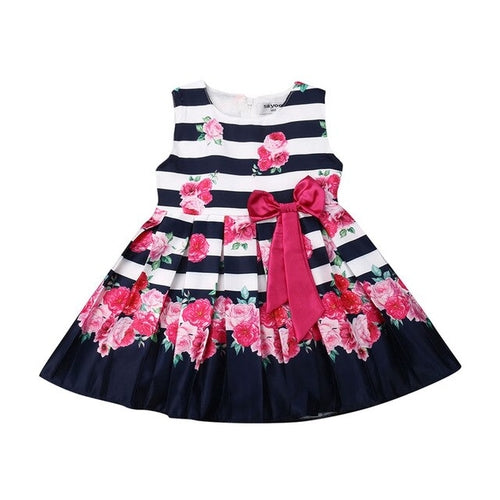 Formal Kids Girl Flower Princess Dress Sleeveless