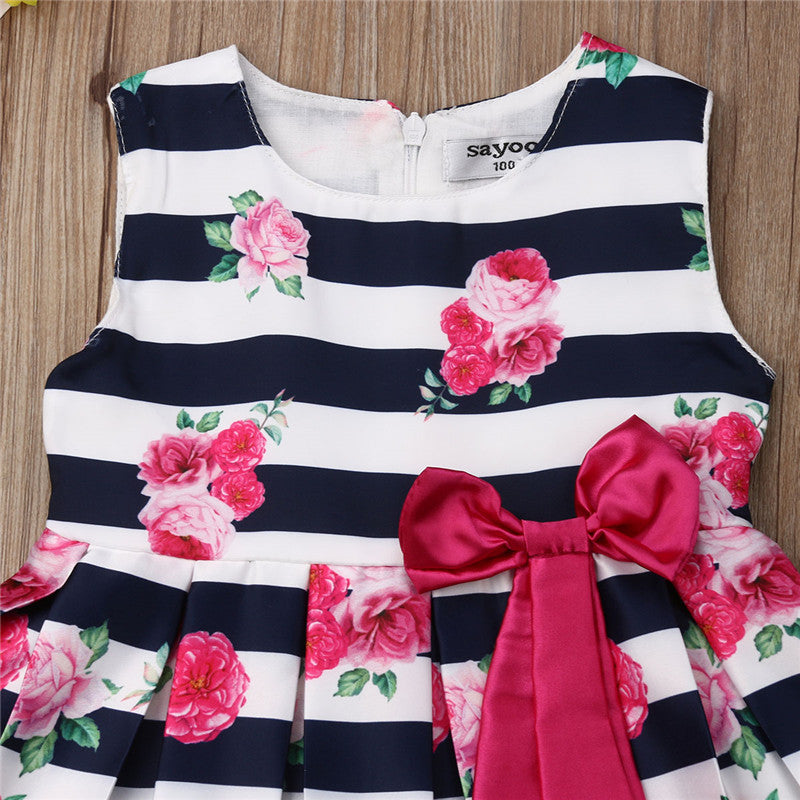 Formal Kids Girl Flower Princess Dress Sleeveless