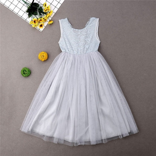 Kid Baby Girl Lace Flower Dress Girl Sleeveless