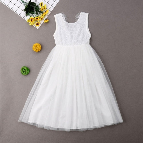 Kid Baby Girl Lace Flower Dress Girl Sleeveless