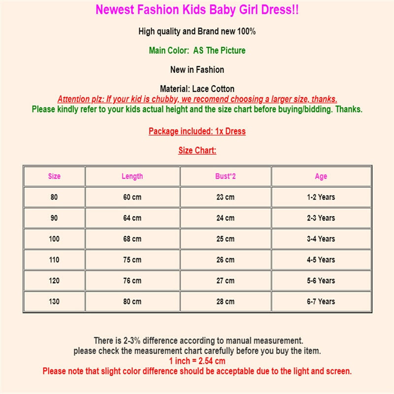 Kid Baby Girl Lace Flower Dress Girl Sleeveless