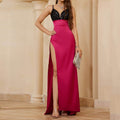 Women Clothing Sexy Sleeveless Split Bridesmaid Dress Cocktail Evening Maxi Dress
