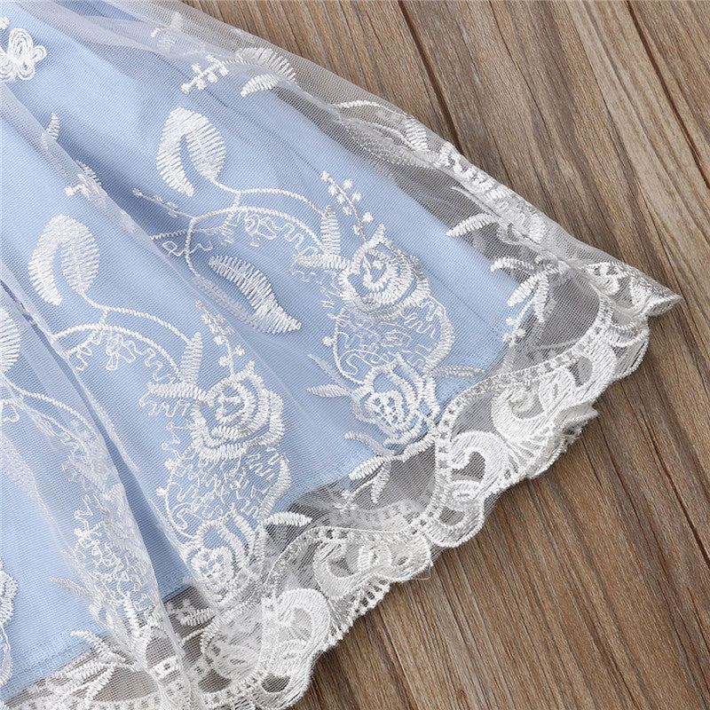 Summer Kids Baby Girl Lace Flowers Princess Dress