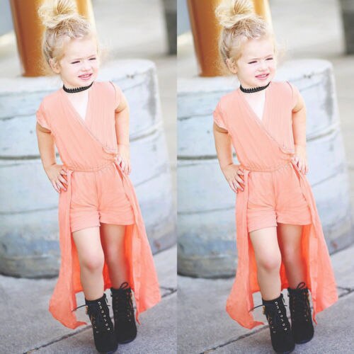 USA Flower Girl Princess Dress Kids Baby Party