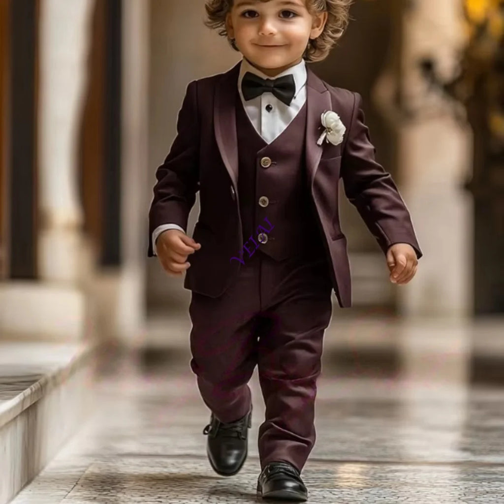 2-16 years old Boy Suit 3 Piece Suit Jacket Pants Vest Formal Wedding Kids Tuxedo Custom Clothes for Boy Blazer