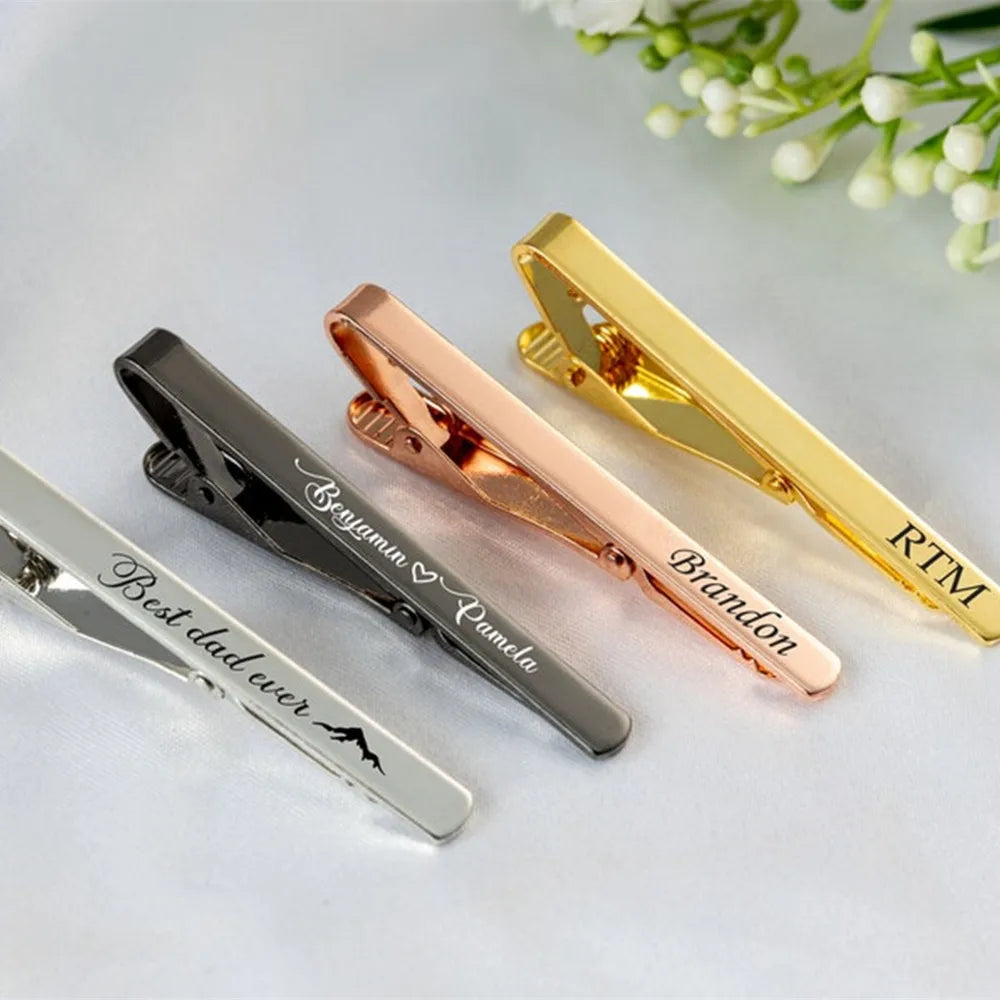 Personalized Custom Logo Name Necktie Pin Business Best Men Formal Wedding Suit Accessories Customization Gifts