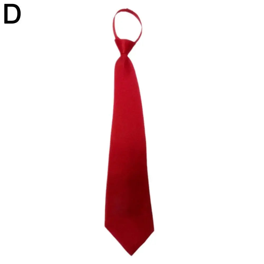 Unisex Black Simple Clip on Tie Security Tie Uniform Shirt Suit Neckties Steward Matte Funeral Lazy Neck Ties Men Women Students