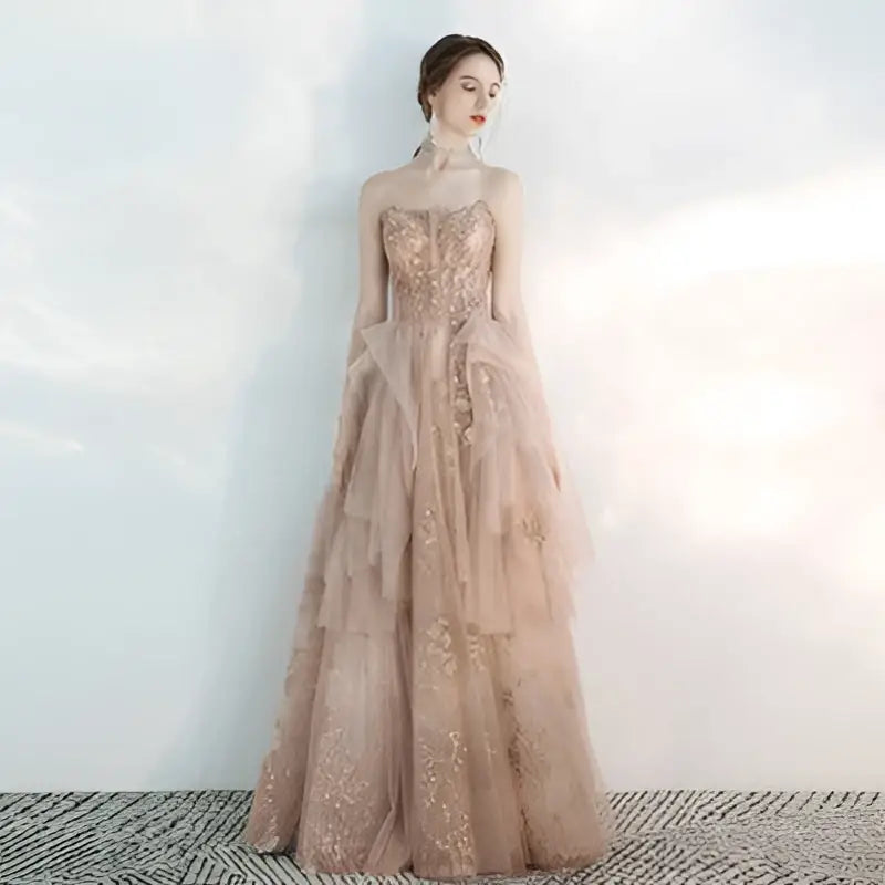 Champagne Tulle Toast Dress Female Wedding Gown