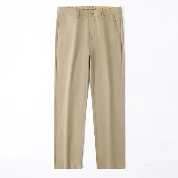 Summer Thin Breathable Cotton Linen Fabric Men's Suit Pants Business Straight Smooth Formal Trousers Male Plus Size 35 40 42