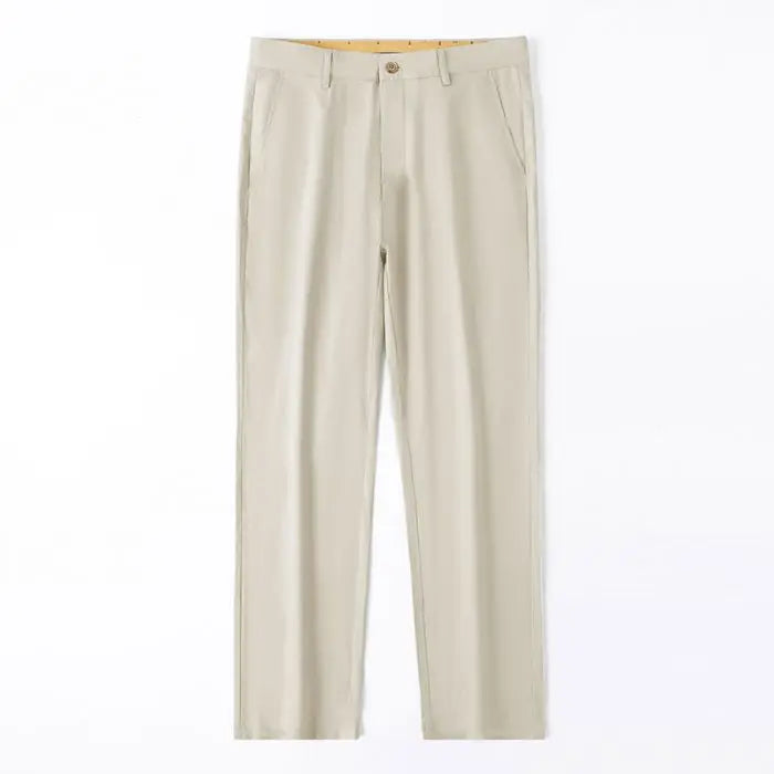 Summer Thin Breathable Cotton Linen Fabric Men's Suit Pants Business Straight Smooth Formal Trousers Male Plus Size 35 40 42