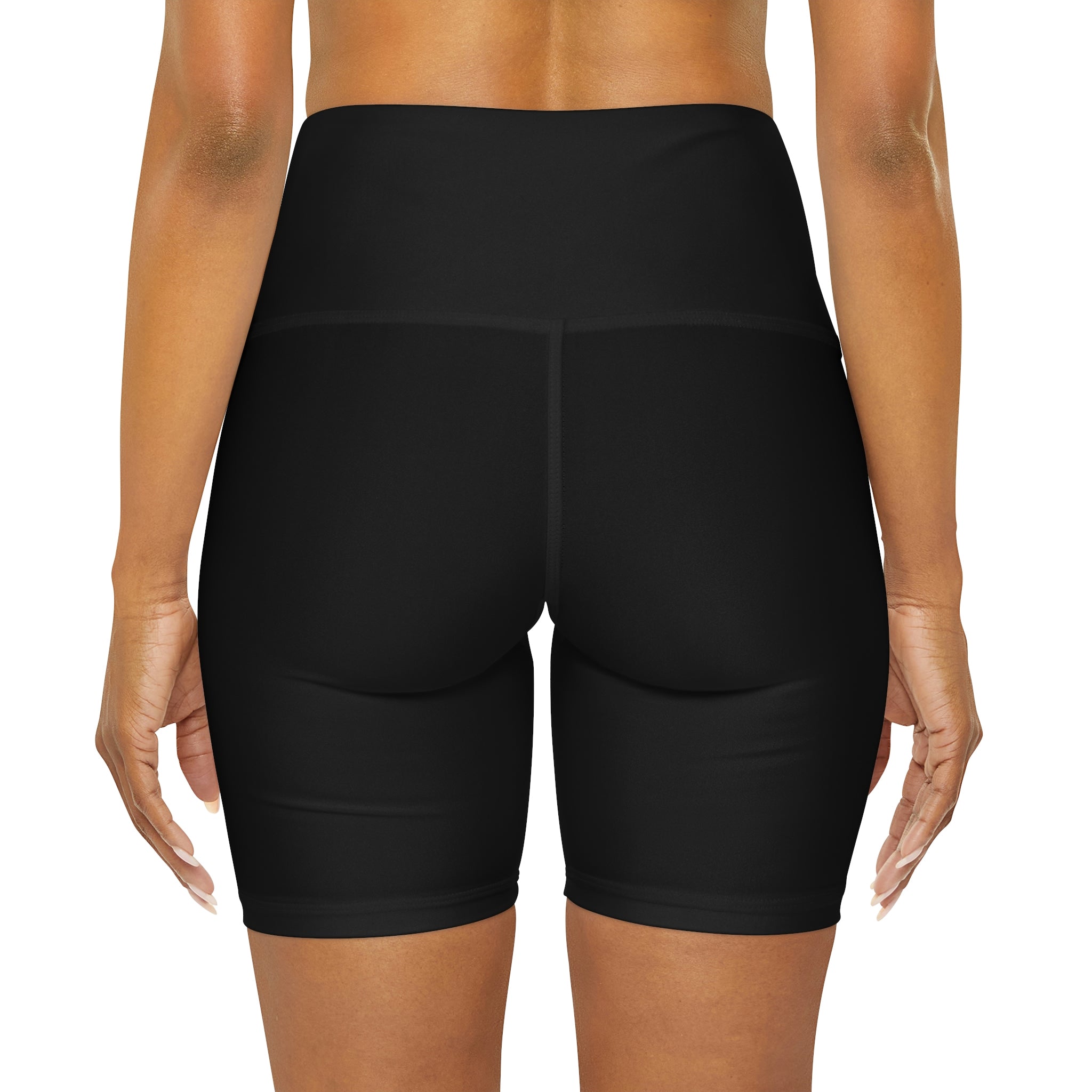 Womens High Waisted Black Yoga Shorts - Bride Accessories - Wedding
