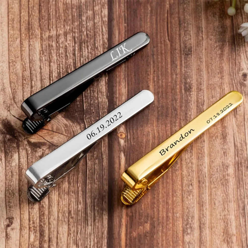 Personalized Custom Logo Name Necktie Pin Business Best Men Formal Wedding Suit Accessories Customization Gifts