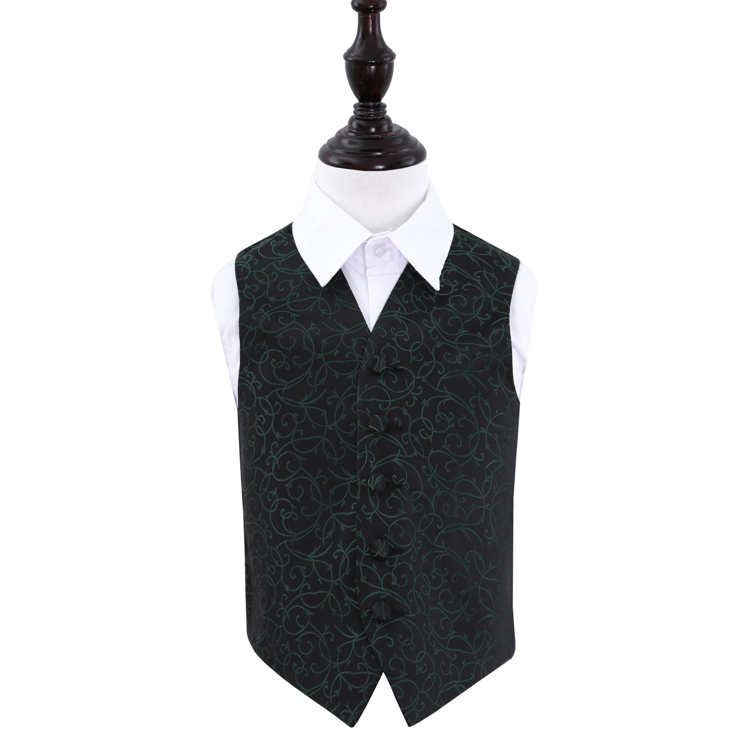 Swirl Waistcoat - Boys - Black & Green, 26'